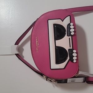 Karl Lagerfeld Women's Pink Cat Crossbody Bag, NWT